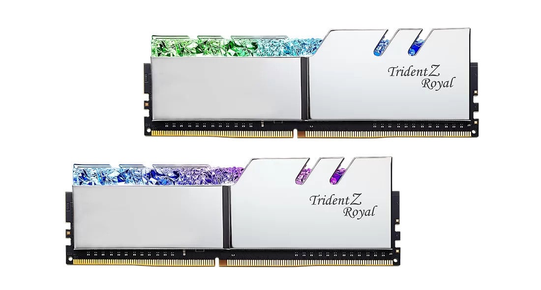 G.Skill RAM Trident Z Royal Series - 16 GB (2 x 8 GB Kit) - DDR4 3600 UDIMM CL16 (F4-3600C16D-16GTRS) thumbnail
