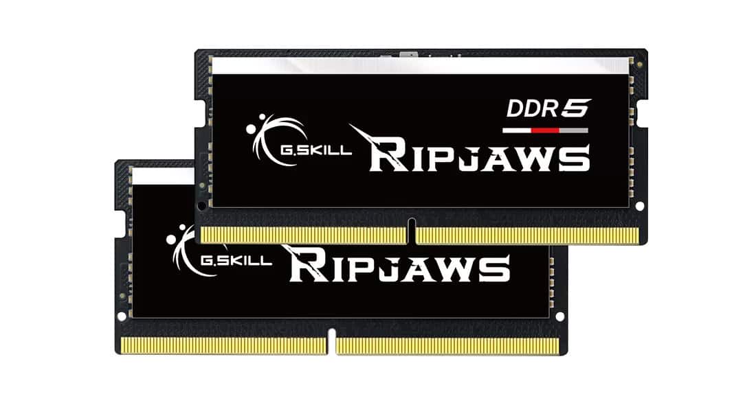G.Skill RAM Ripjaws - 32 GB (2 x 16 GB Kit) - DDR5 4800 SO-DIMM CL38 (F5-4800S3838A16GX2-RS) thumbnail
