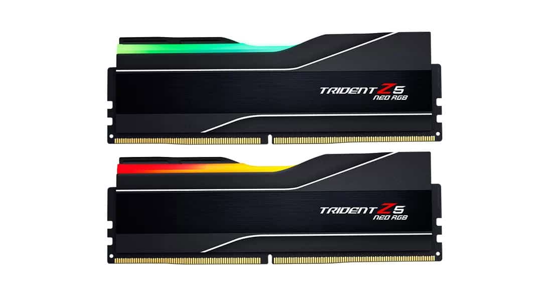 G.Skill RAM Trident Z5 NEO RGB - 32 GB (2 x 16 GB Kit) - DDR5 5600 UDIMM CL30 (F5-5600J3036D16GX2-TZ5NR) thumbnail