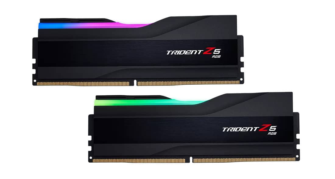G.Skill RAM Trident Z5 RGB - 32 GB (2 x 16 GB Kit) - DDR5 5600 UDIMM CL40 (F5-5600U4040C16GX2-TZ5RK) thumbnail
