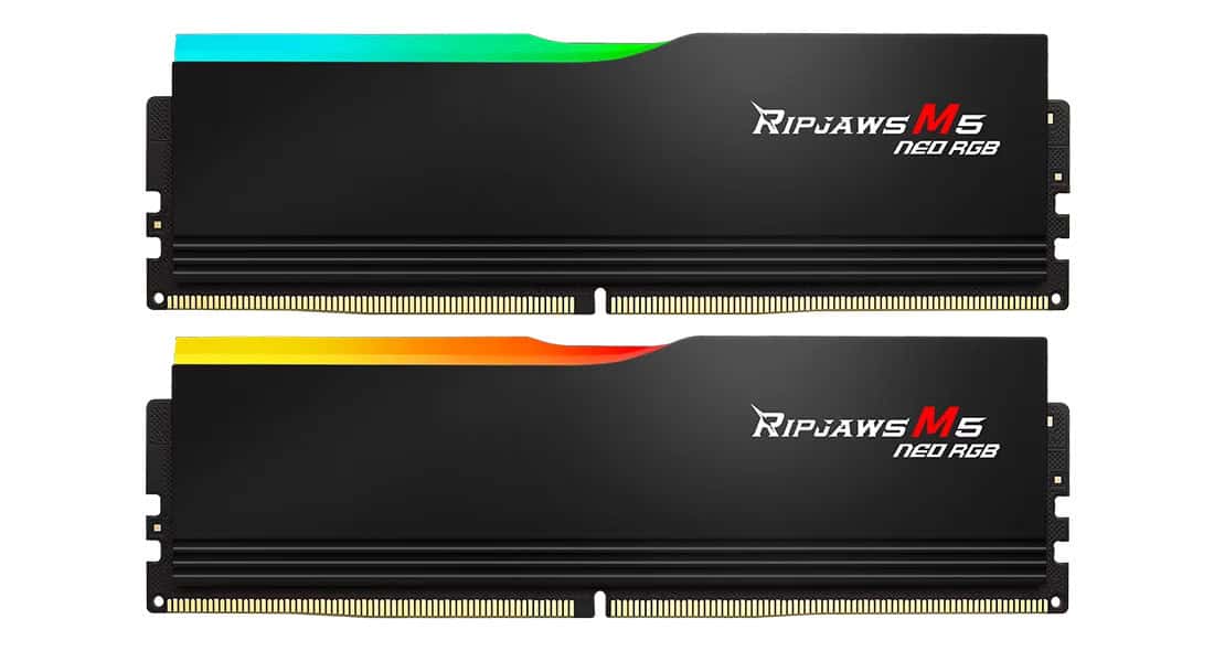 G.Skill RAM Gskill D5 6000 32GB Ripjaws M5 Neo RGB K2 (F5-6000J2836G16GX2-RM5NRK) thumbnail