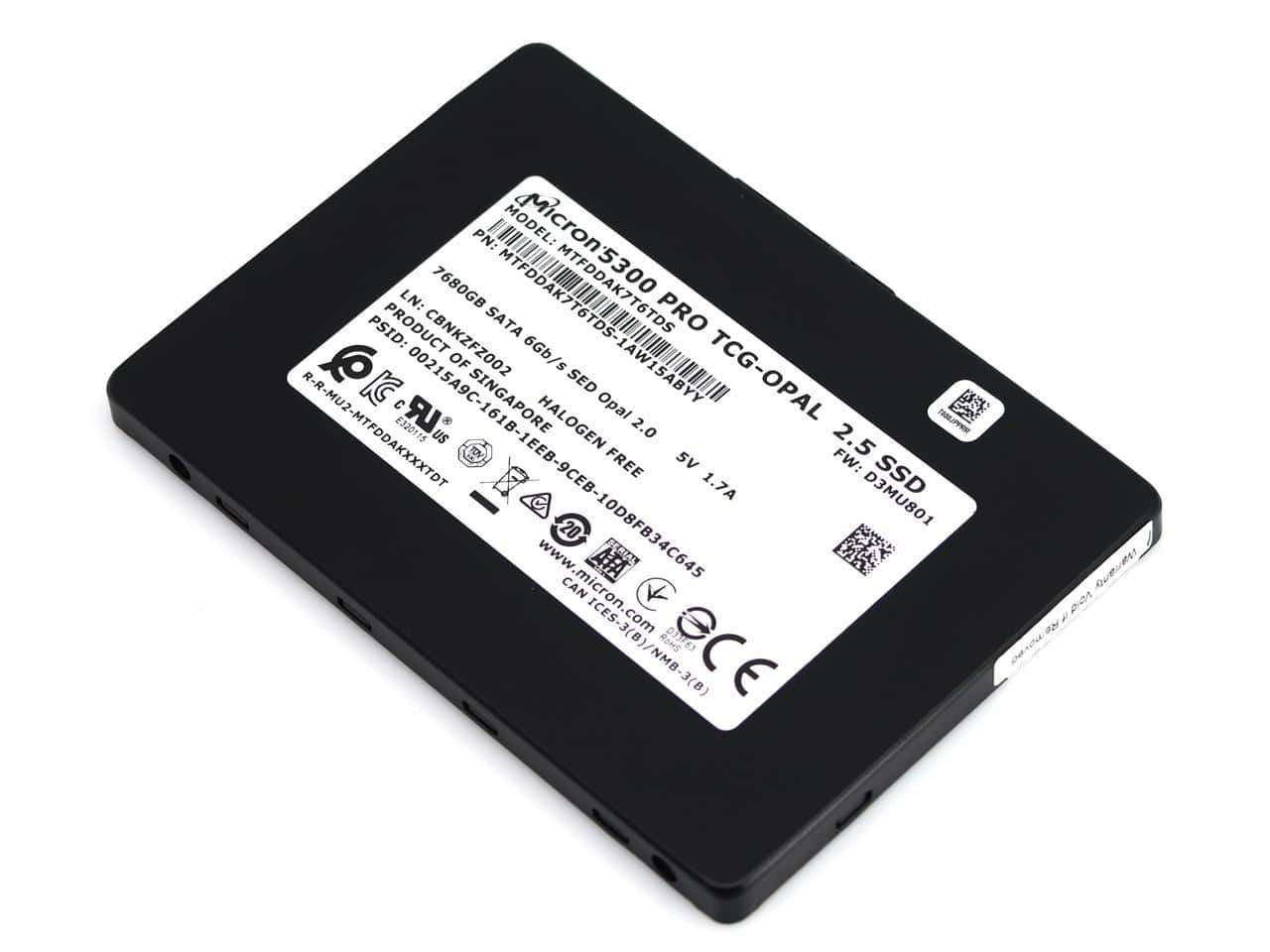 Micron SSD 5300 PRO with frame - 480 GB - 2.5 - SATA 6 GB/s - BULK (MTFDDAK480TDS-1AW1ZABYY) thumbnail