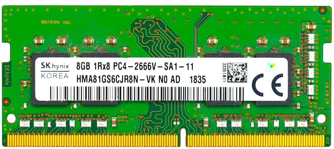HYNIX 8GB (1*8GB) 1RX8 PC4-21300V-S DDR4-2666MHZ SODIMM (HMA81GS6CJR8N-VK) thumbnail