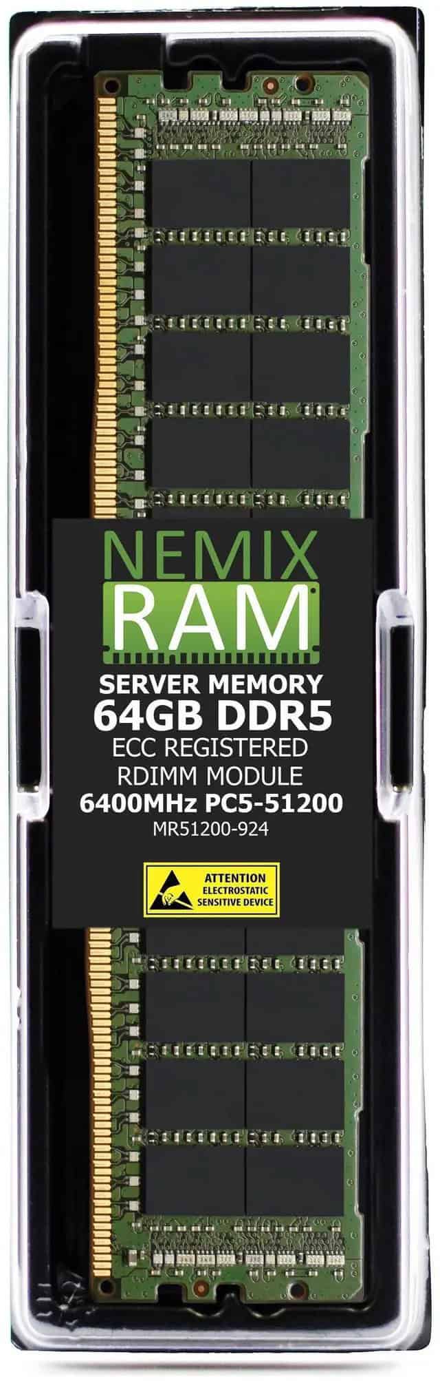 Micron 96GB Micron RDIMM 2Rx4 6400 CL52 (24Gbit) Single Pack (MTC40F204WS1RC64BC1R) thumbnail