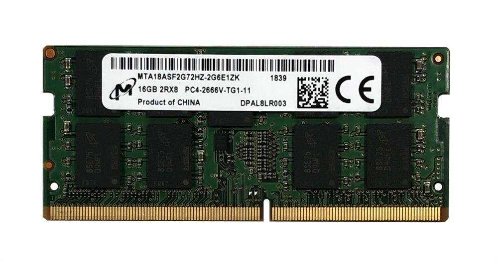 MICRON 16GB (1*16GB) 2RX8 PC4-21300V-S DDR4-2666MHZ SODIMM (MTA18ASF2G72HZ-2G6) thumbnail