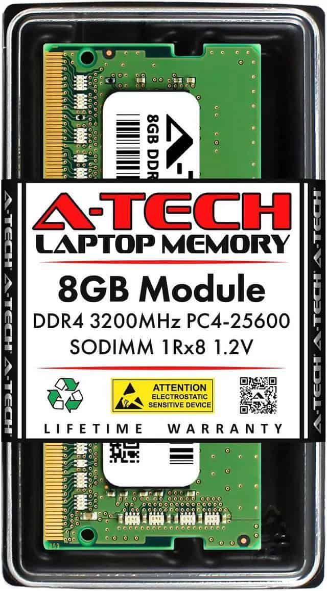 Dell 8GB 1RX8 DDR4 3200MHz CL22 1.2V 260-pin SO-DIMM Laptop Memory (K6VDX7) thumbnail