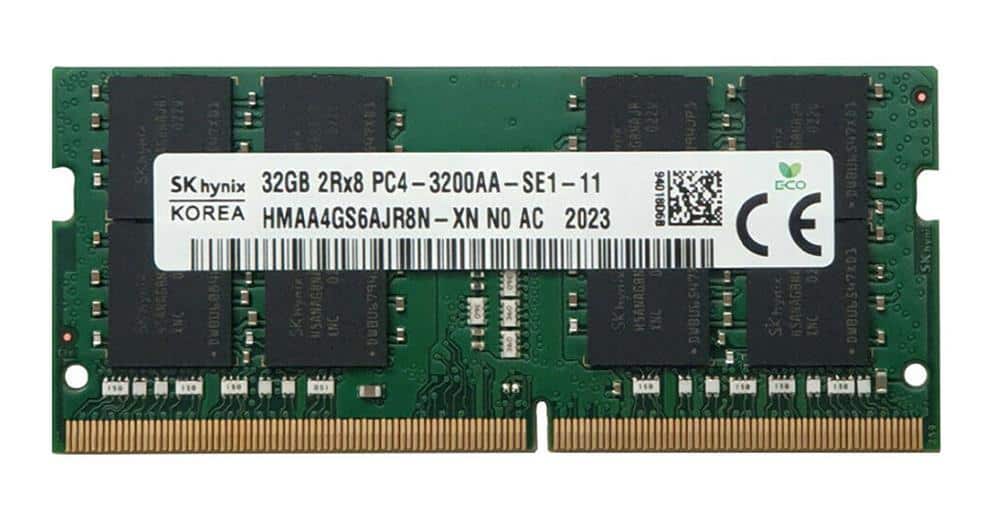 Hynix 32GB DDR4 PC4-25600 3200MHz SO-DIMM 260-pin 2Rx8 (HMAA4GS6CJR8N-R4) thumbnail