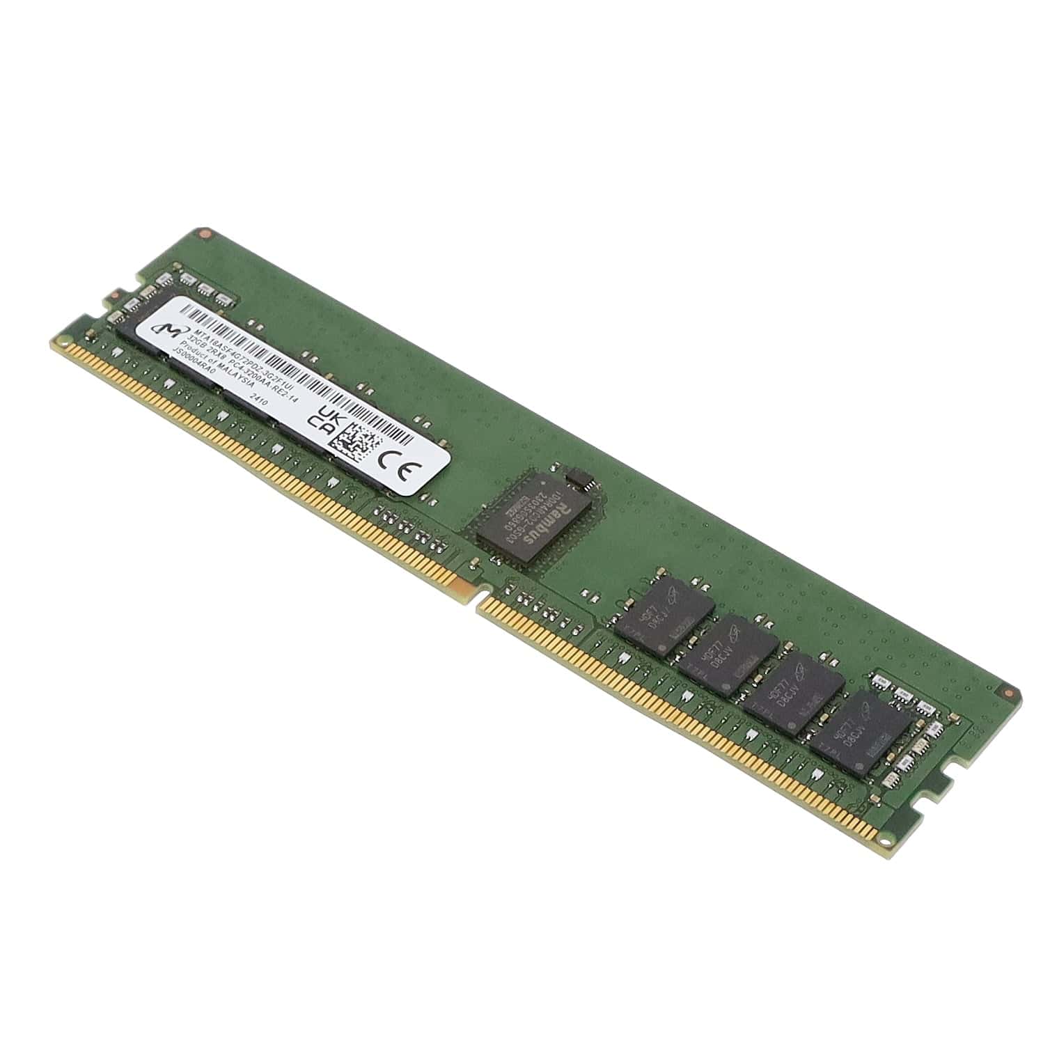 Micron - DDR4 - module - 32 GB - DIMM 288-pin - 3200 MHz / PC4-25600 - registered (MTA18ADF4G72PZ-3G2F1R) thumbnail