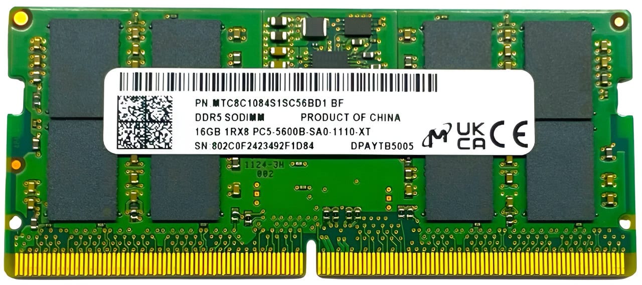 Micron 16gb 1rx8 SODIMM Memory Module (MTC8C1084S1SC56BD1) thumbnail