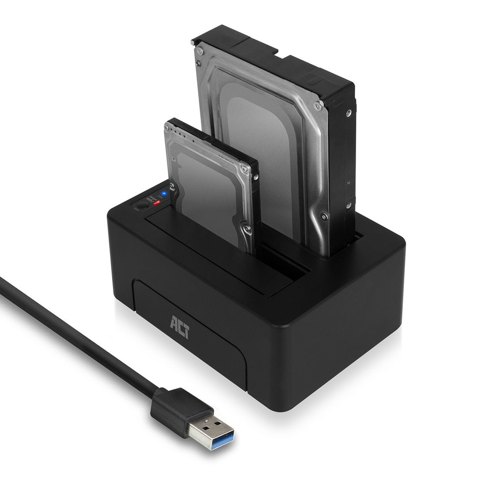 ACT AC1504 basisstation voor opslagstations USB 3.2 Gen 1 (3.1 Gen 1) Type-B Zwart (AC1504) thumbnail