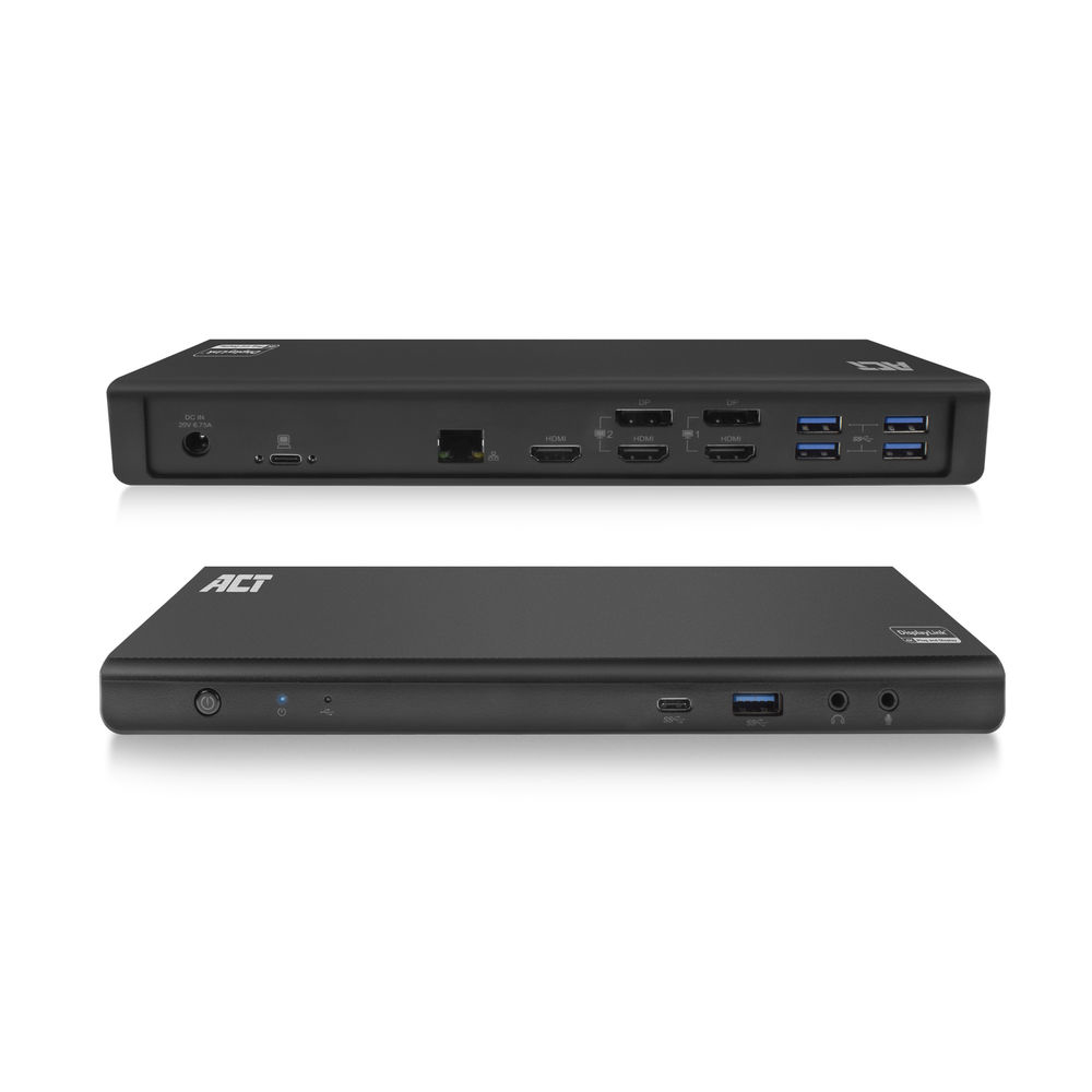 ACT USB-C Docking Station 4K, voor 2 of 3 HDMI/DisplayPort monitoren, DisplayLink (AC7048) thumbnail