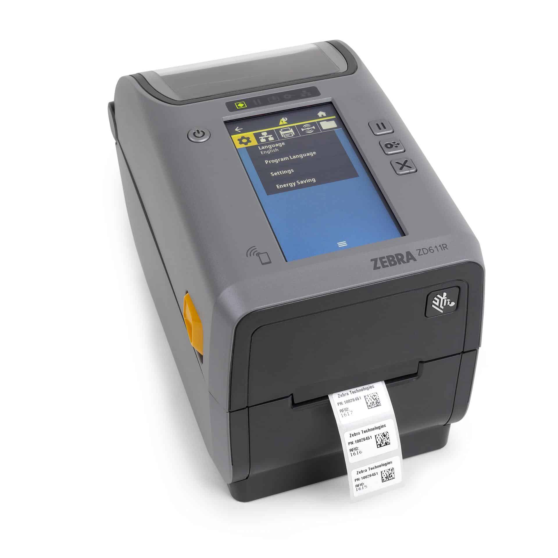 Zebra ZD621R, 12 dots/mm (300 dpi), disp. (kleur), RTC, RFID, USB, USB Host, RS232, BT (BLE), Ethernet, grijs (ZD6A143-30EFR2EZ) thumbnail