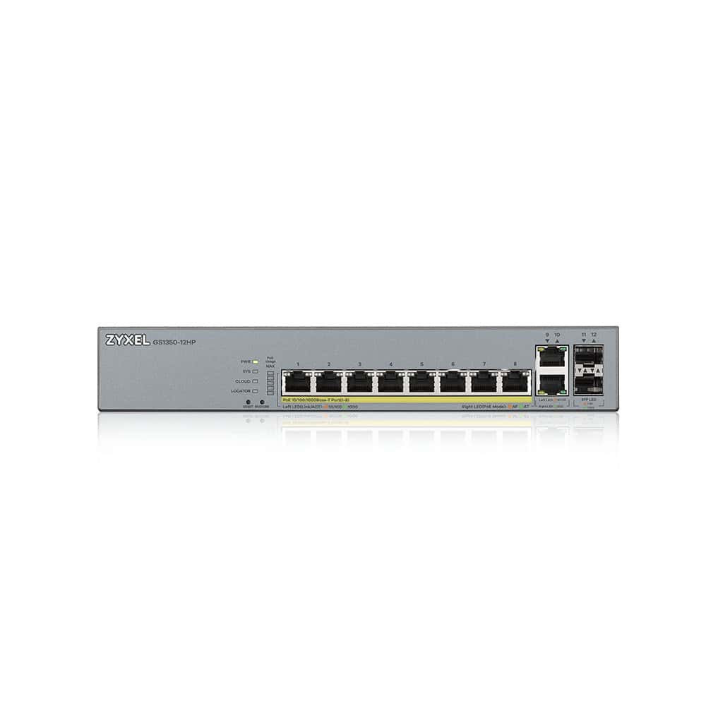 Zyxel GS1350-12HP-EU0101F netwerk-switch Managed L2 Gigabit Ethernet (10/100/1000) Power over Ethernet (PoE) Grijs (GS1350-12HP-EU0101F) thumbnail
