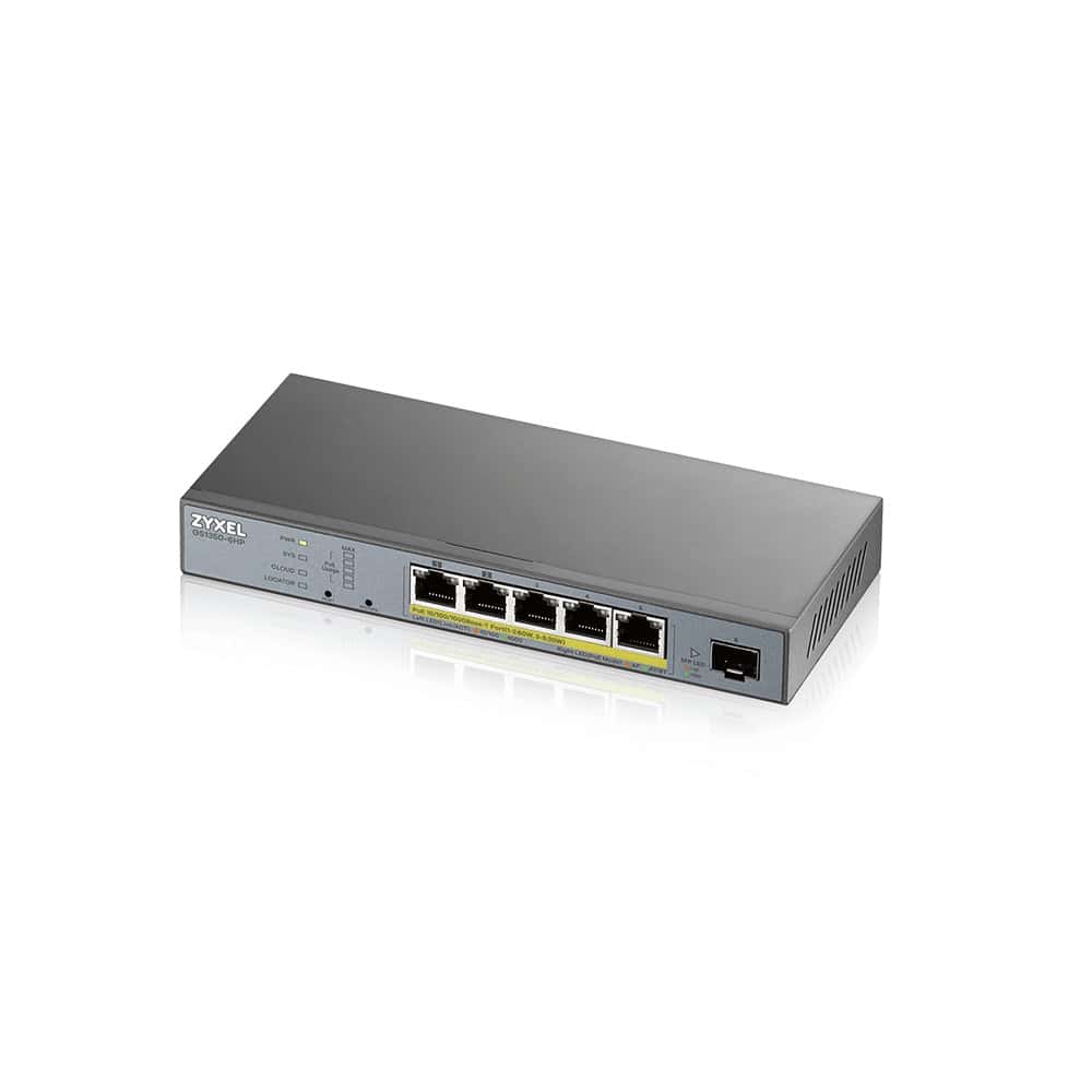Zyxel GS1350-6HP-EU0101F netwerk-switch Managed L2 Gigabit Ethernet (10/100/1000) Power over Ethernet (PoE) Grijs (GS1350-6HP-EU0101F) thumbnail