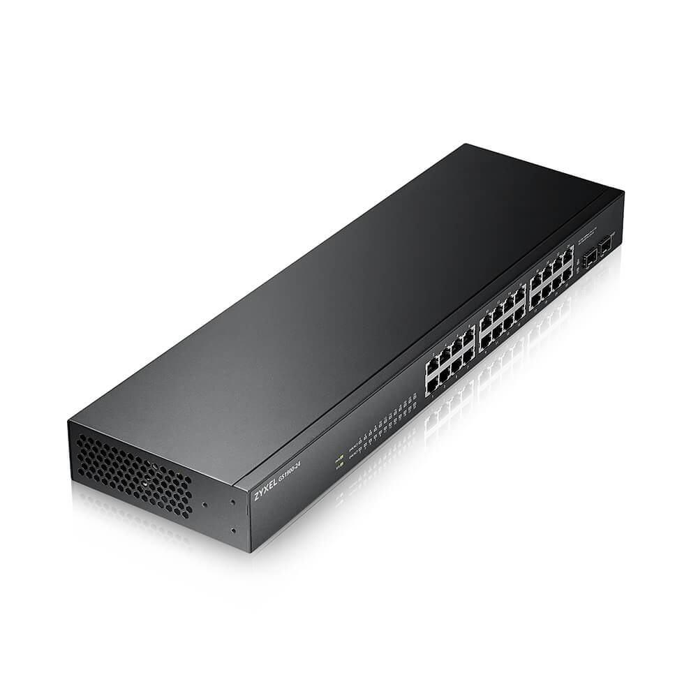 Zyxel GS-1900-24 v2 Managed L2 Gigabit Ethernet (10/100/1000) 1U Zwart (GS1900-24-EU0102F) thumbnail
