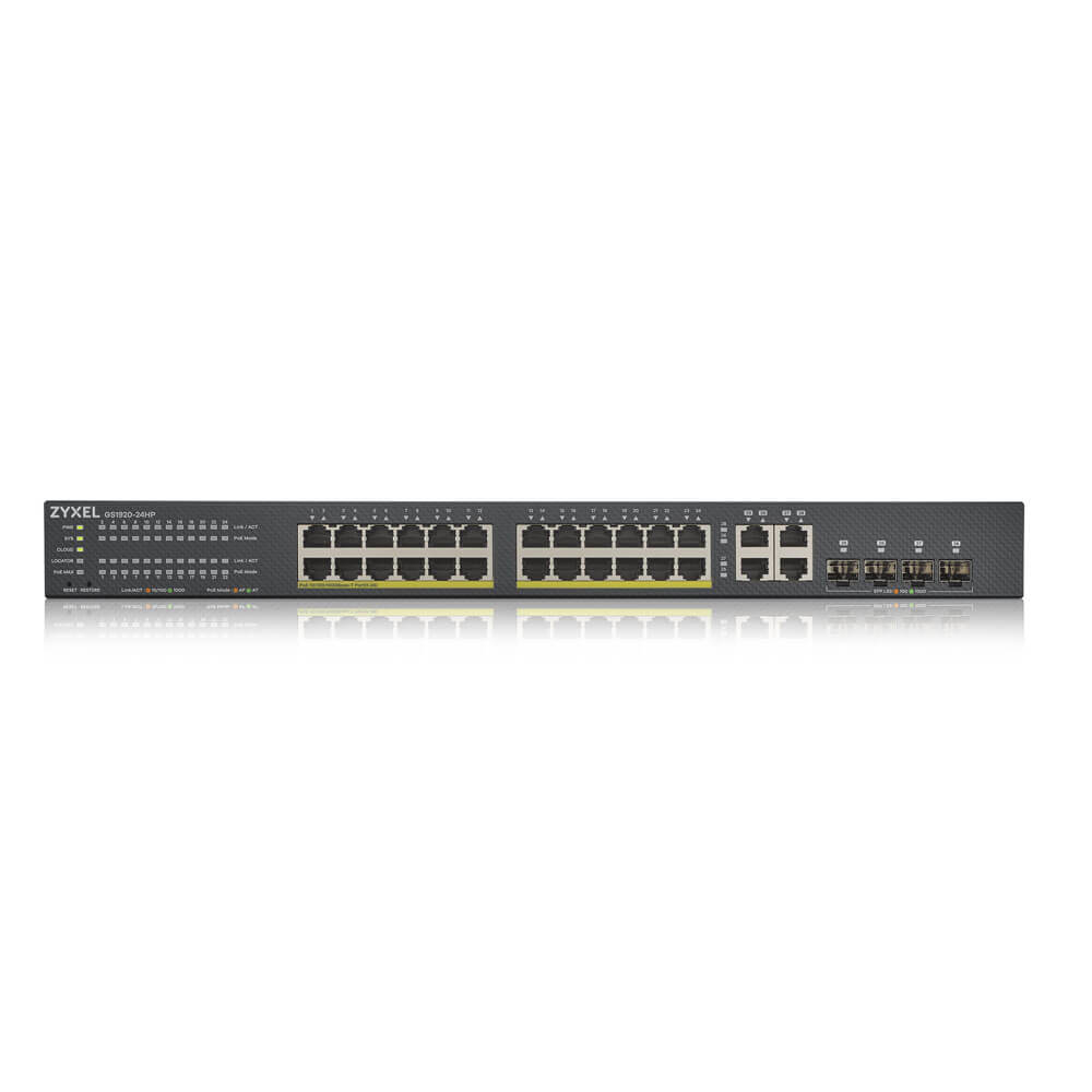 Zyxel GS1920-24HPV2 Managed Gigabit Ethernet (10/100/1000) Power over Ethernet (PoE) Zwart (GS192024HPV2-EU0101F) thumbnail