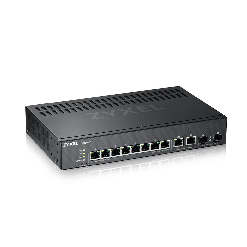 Zyxel GS2220-10-EU0101F netwerk-switch Managed L2 Gigabit Ethernet (10/100/1000) Zwart (GS2220-10-EU0101F) thumbnail