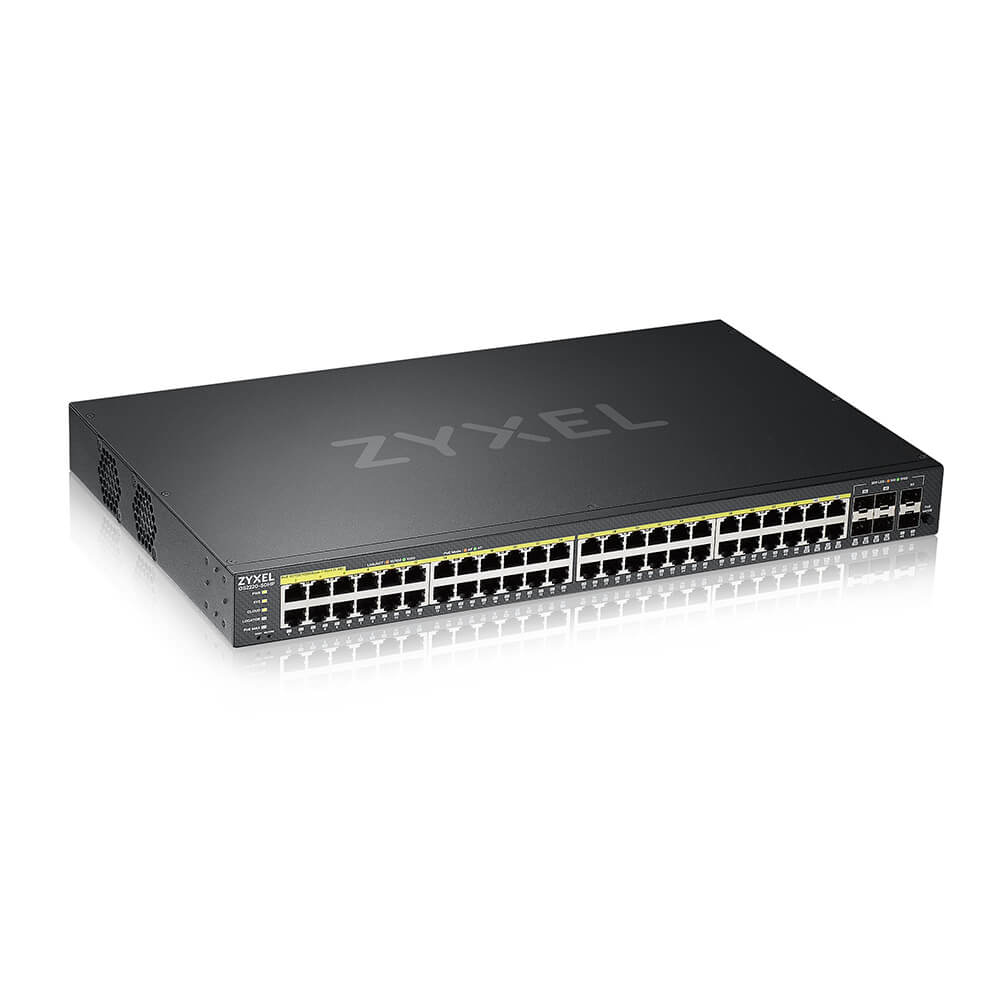 Zyxel GS2220-50HP-EU0101F netwerk-switch Managed L2 Gigabit Ethernet (10/100/1000) Power over Ethernet (PoE) Zwart (GS2220-50HP-EU0101F) thumbnail