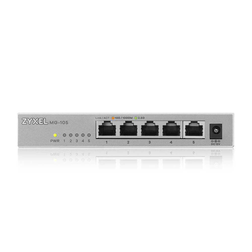 Zyxel MG-105 Unmanaged 2.5G Ethernet (100/1000/2500) Staal (MG-105-ZZ0101F) thumbnail