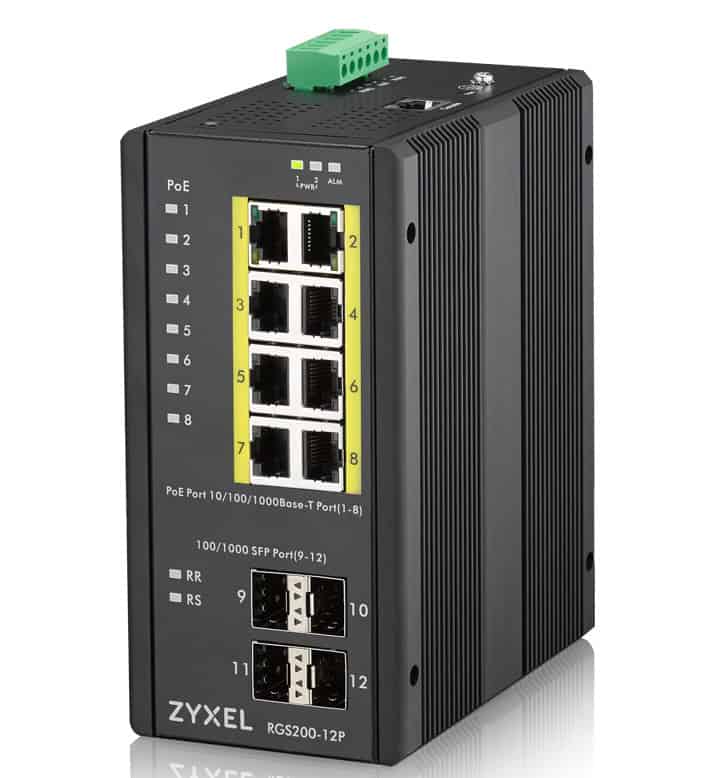 Zyxel RGS200-12P Managed L2 Gigabit Ethernet (10/100/1000) Power over Ethernet (PoE) Zwart (RGS200-12P-ZZ0101F) thumbnail