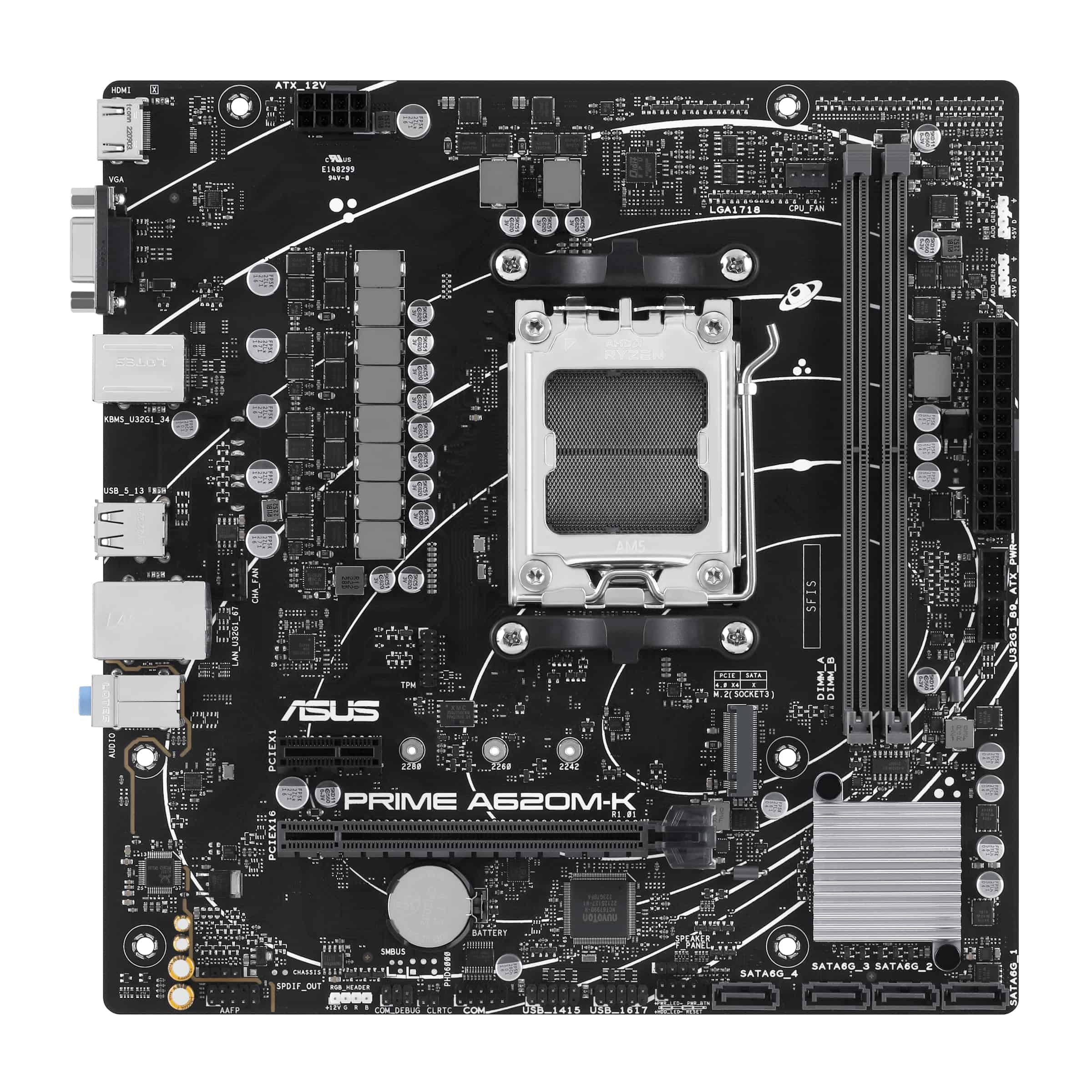 ASUS PRIME A620M-K AMD A620 Socket AM5 micro ATX (90MB1F40-M0EAY0) thumbnail