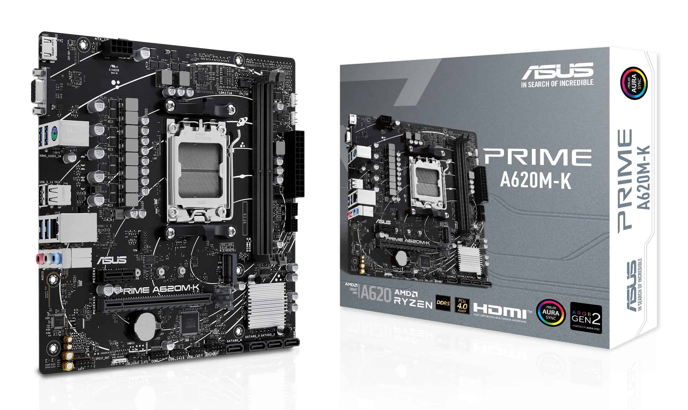 ASUS PRIME A620M-K AMD A620 Socket AM5 micro ATX (90MB1F40-M0EAY0) thumbnail