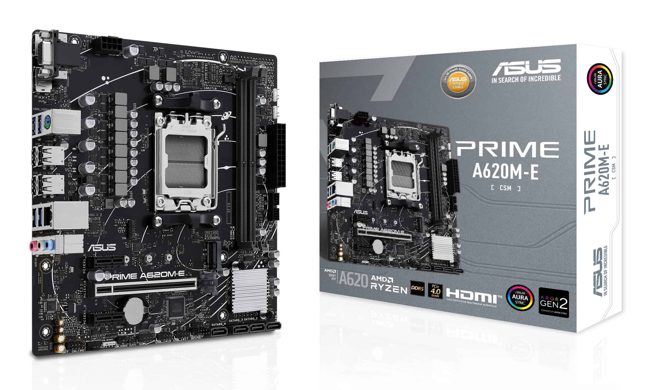 ASUS PRIME A620M-E-CSM AMD A620 Socket AM5 micro ATX (90MB1F50-M0EAYC) thumbnail