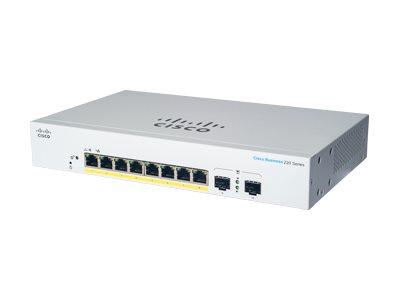 Cisco CBS220-8P-E-2G-EU netwerk-switch Managed L2 Gigabit Ethernet (10/100/1000) Power over Ethernet (PoE) Wit (CBS220-8P-E-2G-EU) thumbnail Cisco CBS220-8P-E-2G-EU netwerk-switch Managed L2 Gigabit Ethernet (10/100/1000) Power over Ethernet (PoE) Wit (CBS220-8P-E-2G-EU) thumbnail