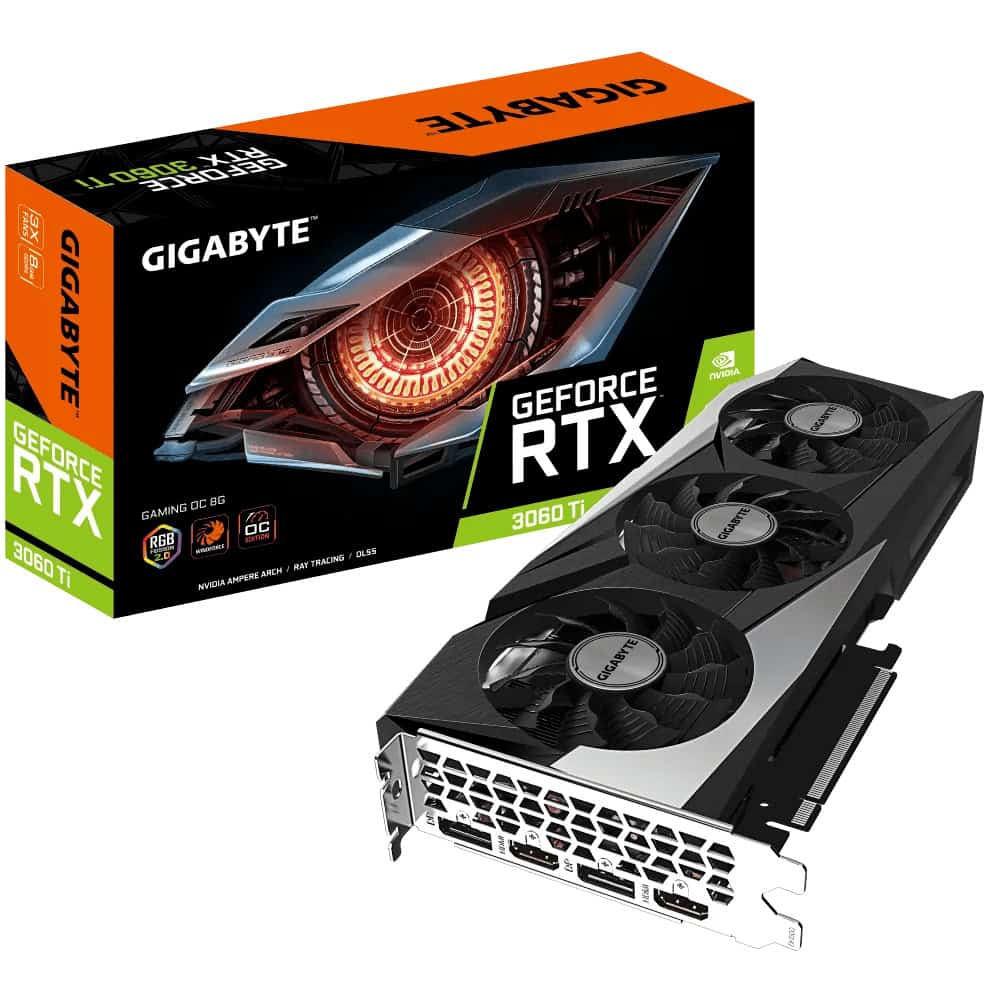 GIGABYTE GAMING GeForce RTX 3060 Ti OC 8G (rev. 2.0) NVIDIA 8 GB GDDR6 (GV-N306TGAMING OC-8GD V2) thumbnail