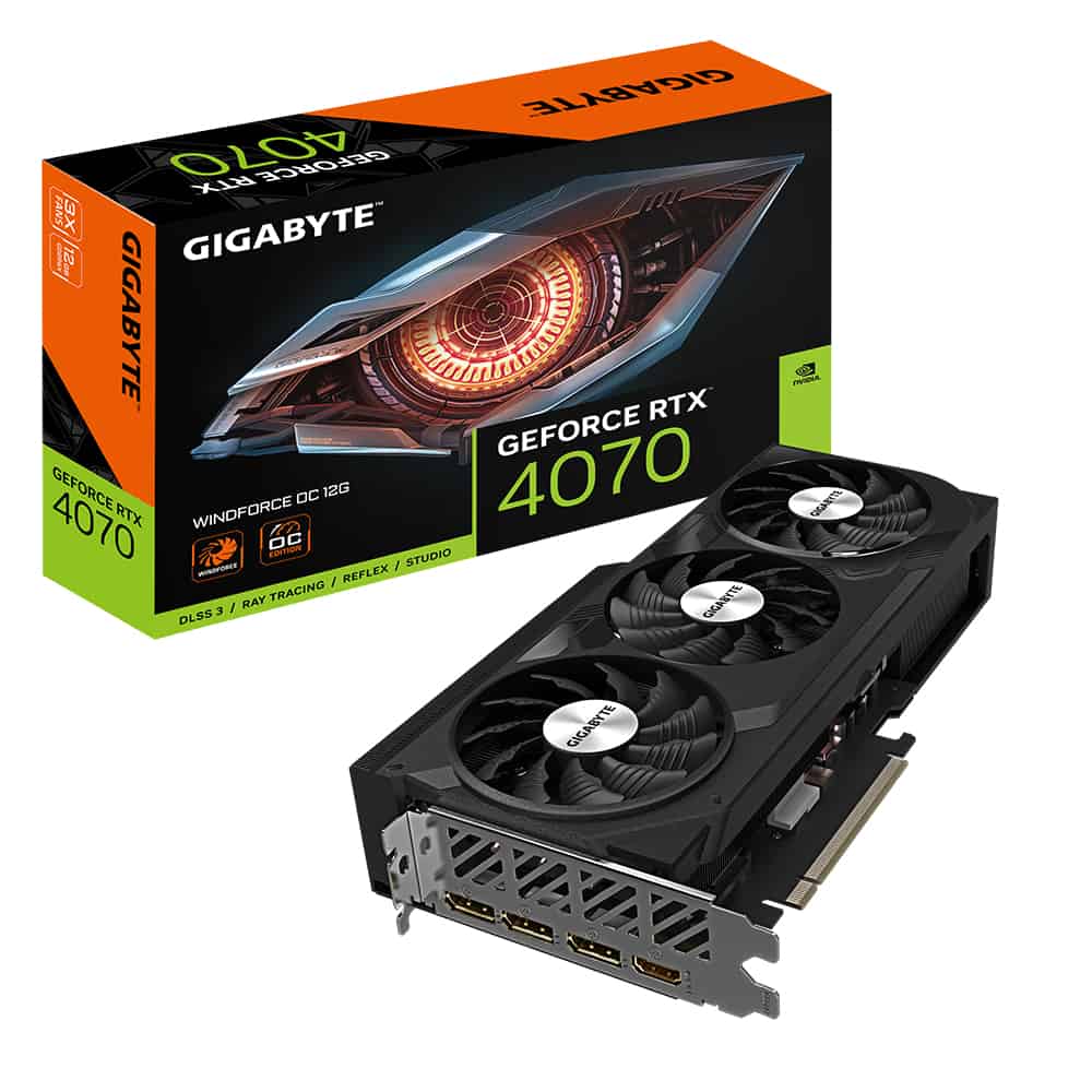 Gigabyte GV-N4070WF3OC-12GD videokaart NVIDIA GeForce RTX 4070 12 GB GDDR6X (GV-N4070WF3OC-12GD) thumbnail