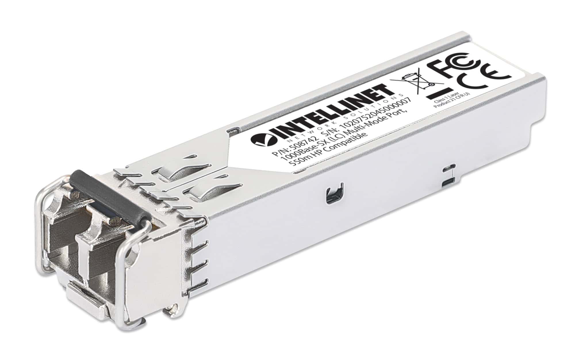 Intellinet Netwerk transceiver Gigabit SFP, 1000Base-SX (LC) multi-mode, 550 m, 850 nm, HPE-compatibel, equivalent aan HPE J4858A/J4858B/J4858C/J4858D, 3 jaar garantie (508742) thumbnail