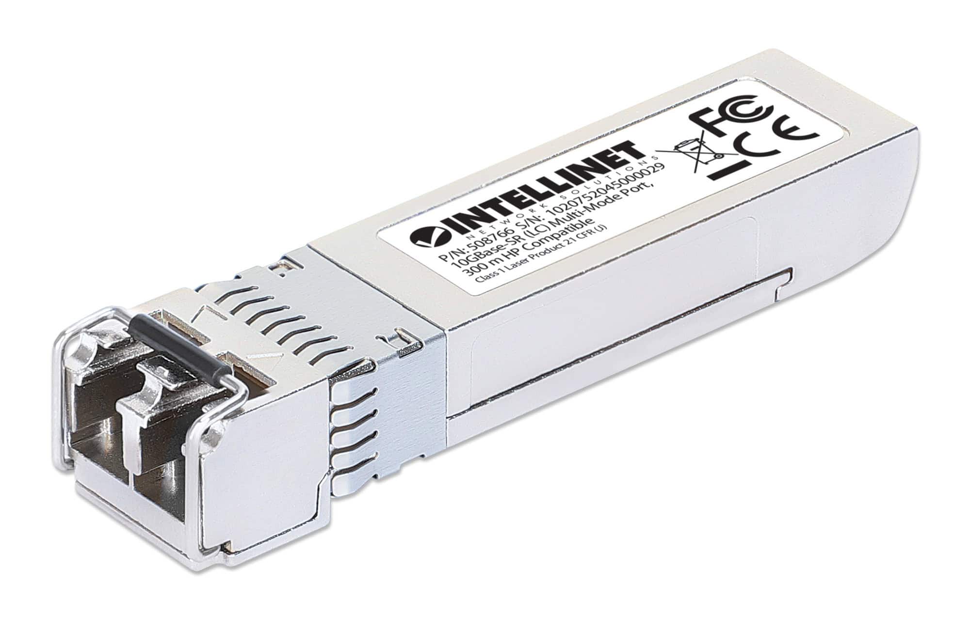 Intellinet Netwerk transceiver 10G SFP+, 10GBase-SR (LC) multi-mode, 300 m, 850 nm, HPE-compatibel, equivalent aan HPE J9150A/J9150D/JD092A/JD092B, 3 jaar garantie (508766) thumbnail