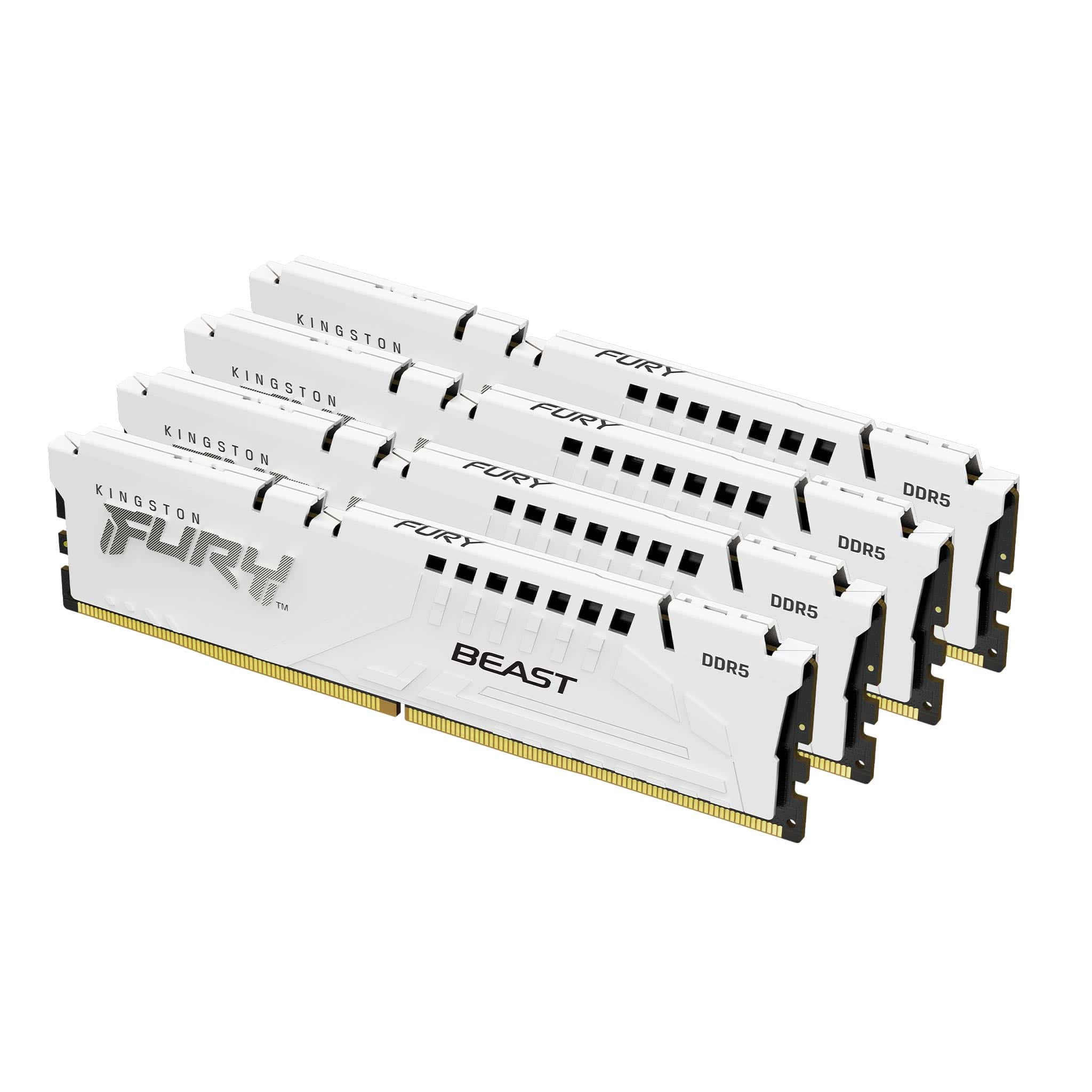 Kingston Technology FURY Beast 64GB 6000MT/s DDR5 CL40 DIMM (set van 4) White XMP (KF560C40BWK4-64) thumbnail