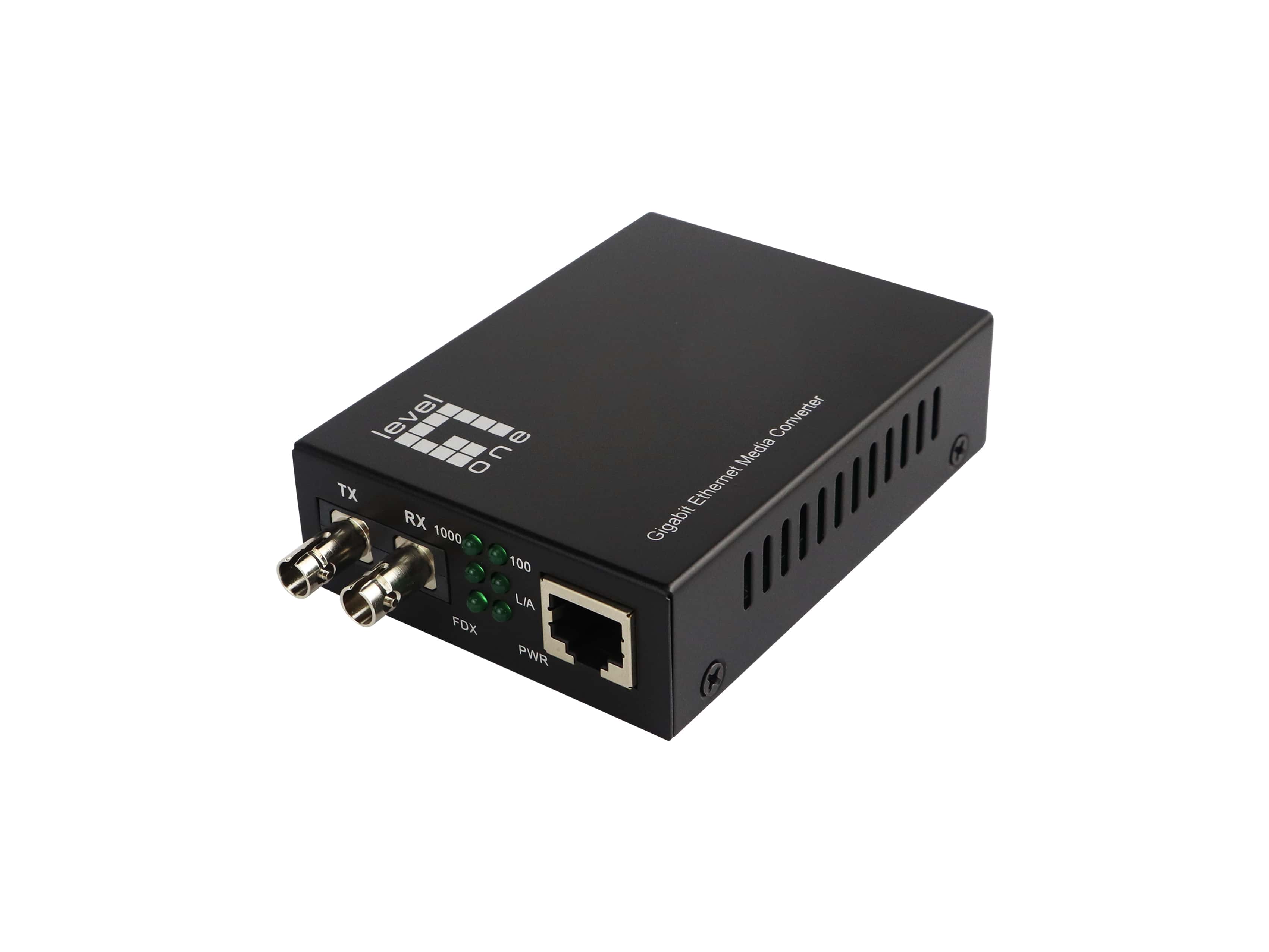 LevelOne GVT-2003 netwerk media converter 1000 Mbit/s 1310 nm Single-mode Zwart (GVT-2003) thumbnail
