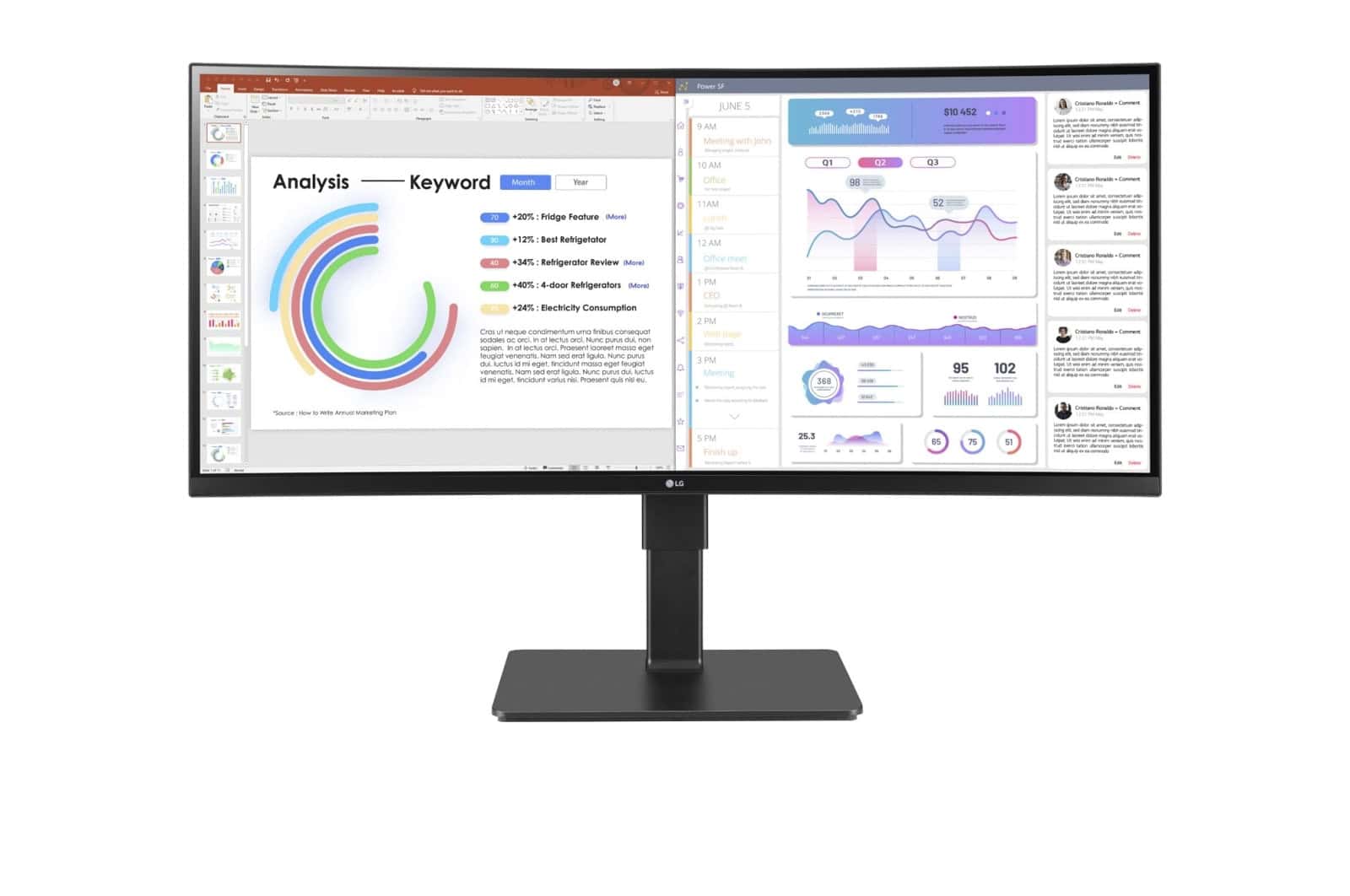 LG 34BQ77QB-B computer monitor 86,4 cm (34) 3440 x 1440 Pixels UltraWide Quad HD LED Zwart (34BQ77QB-B) thumbnail