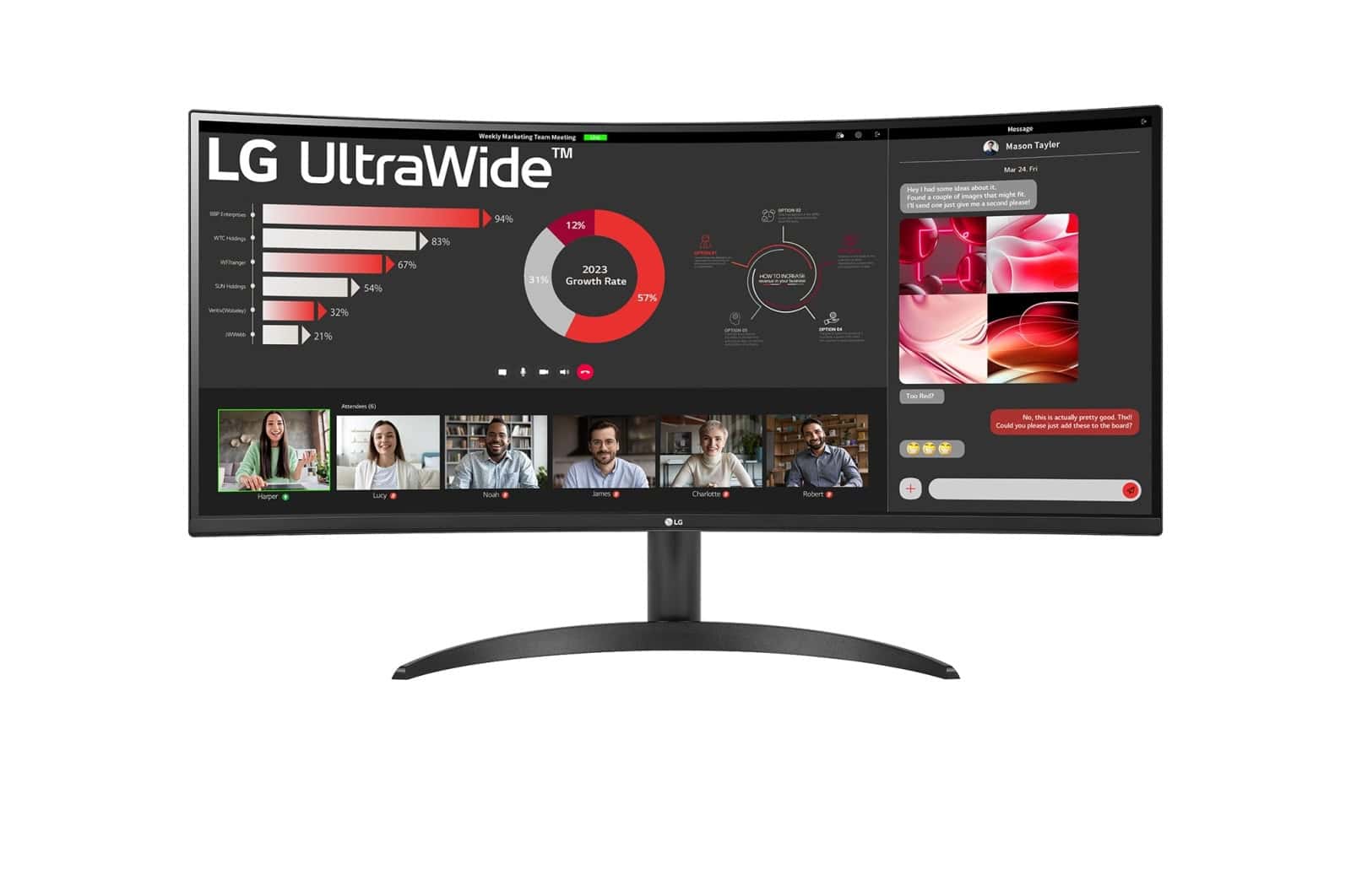 LG 34WR50QC-B.AEU computer monitor 86,4 cm (34) 3440 x 1440 Pixels UltraWide Quad HD LCD Zwart (34WR50QC-B.AEU) thumbnail