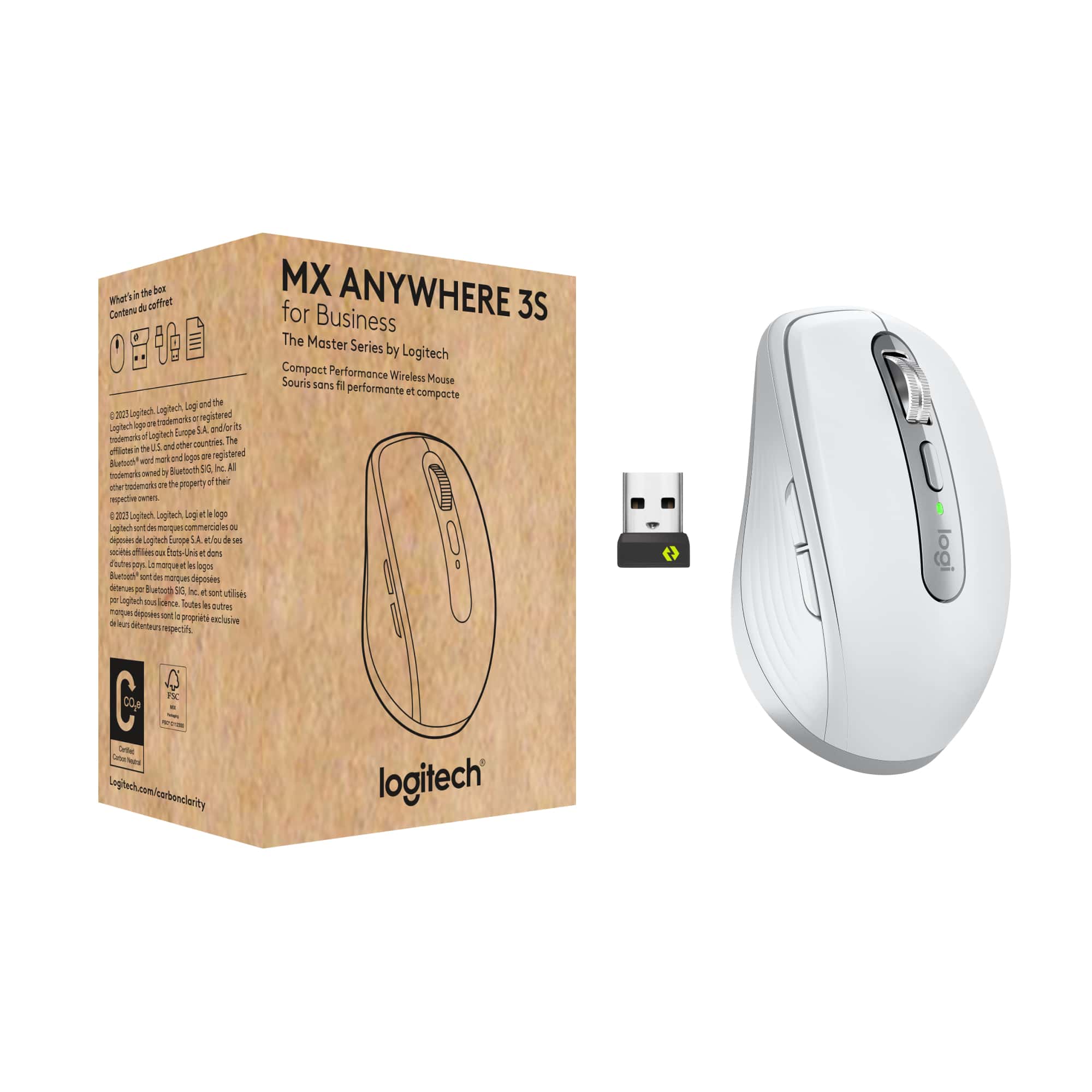 Logitech MX Anywhere 3S for Business muis Rechtshandig RF-draadloos + Bluetooth Laser 8000 DPI (910-006959) thumbnail