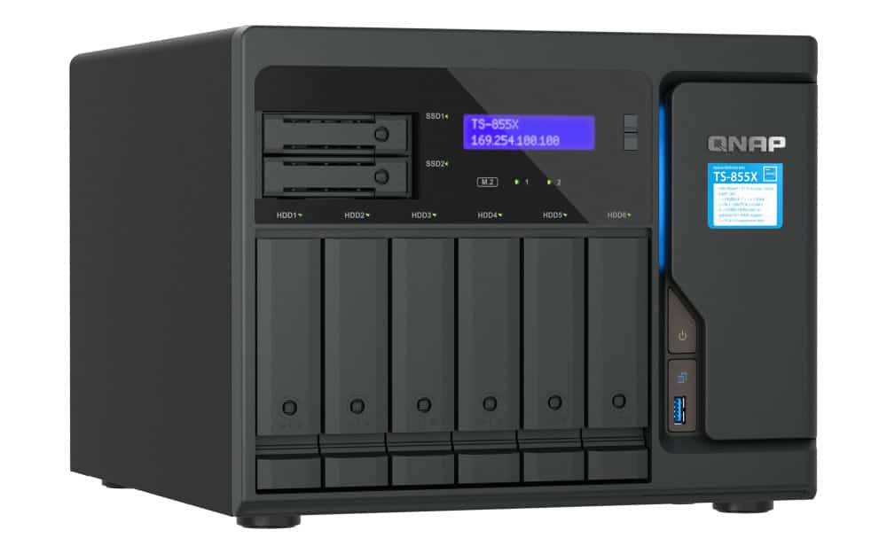 QNAP TS-855X SAN Tower Ethernet LAN Zwart C5125 (TS-855X-8G) thumbnail