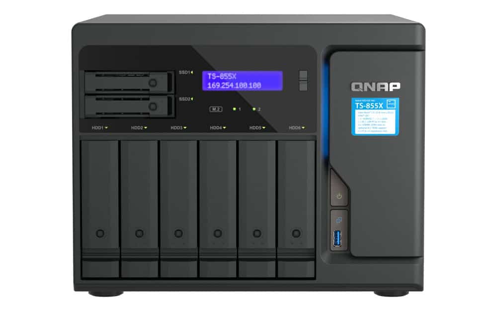 QNAP TS-855X SAN Tower Ethernet LAN Zwart C5125 (TS-855X-8G) thumbnail