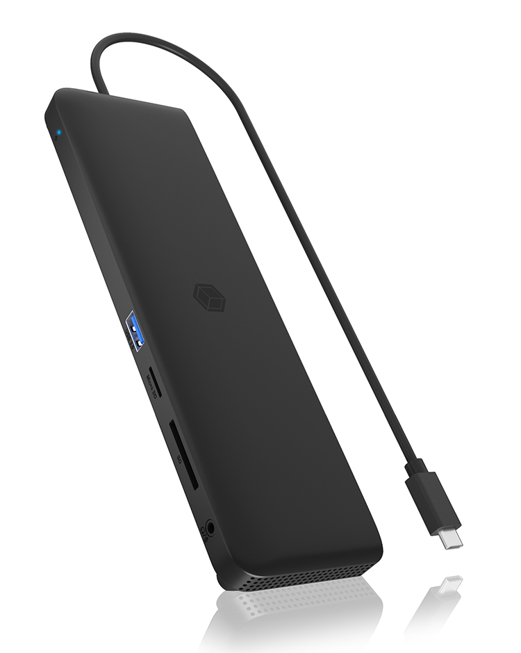 ICY BOX IB-DK2116-C notebook dock & poortreplicator Bedraad USB 3.2 Gen 1 (3.1 Gen 1) Type-C Zwart (IB-DK2116-C) thumbnail