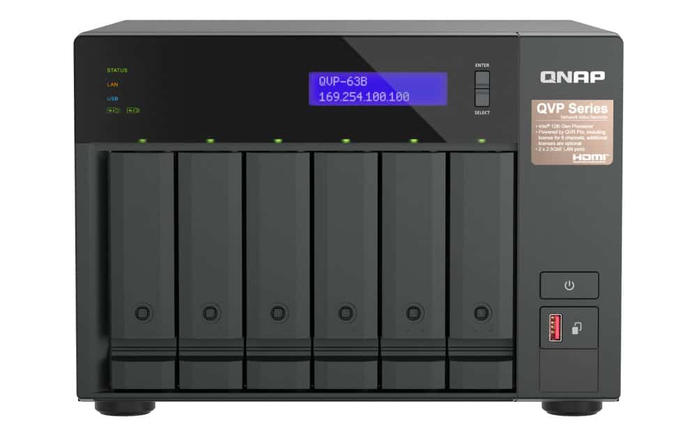 QNAP QVP-63B data-opslag-server NAS Tower Ethernet LAN Zwart (QVP-63B) thumbnail