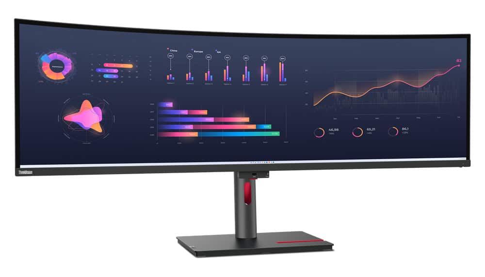 Lenovo ThinkVision P49w-30 124,5 cm (49) 5120 x 1440 Pixels DQHD LED Zwart (63DBRAT1EU) thumbnail