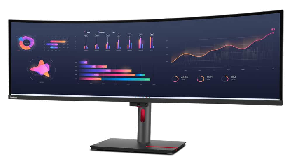 Lenovo ThinkVision P49w-30 124,5 cm (49") 5120 x 1440 Pixels DQHD LED Zwart (63DBRAT1EU) thumbnail