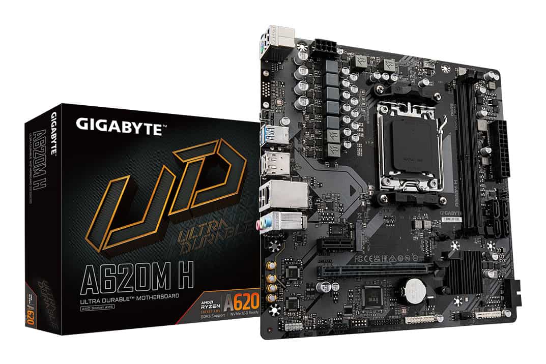 GIGABYTE A620M H moederbord AMD A620 Socket AM5 micro ATX (A620M H) thumbnail