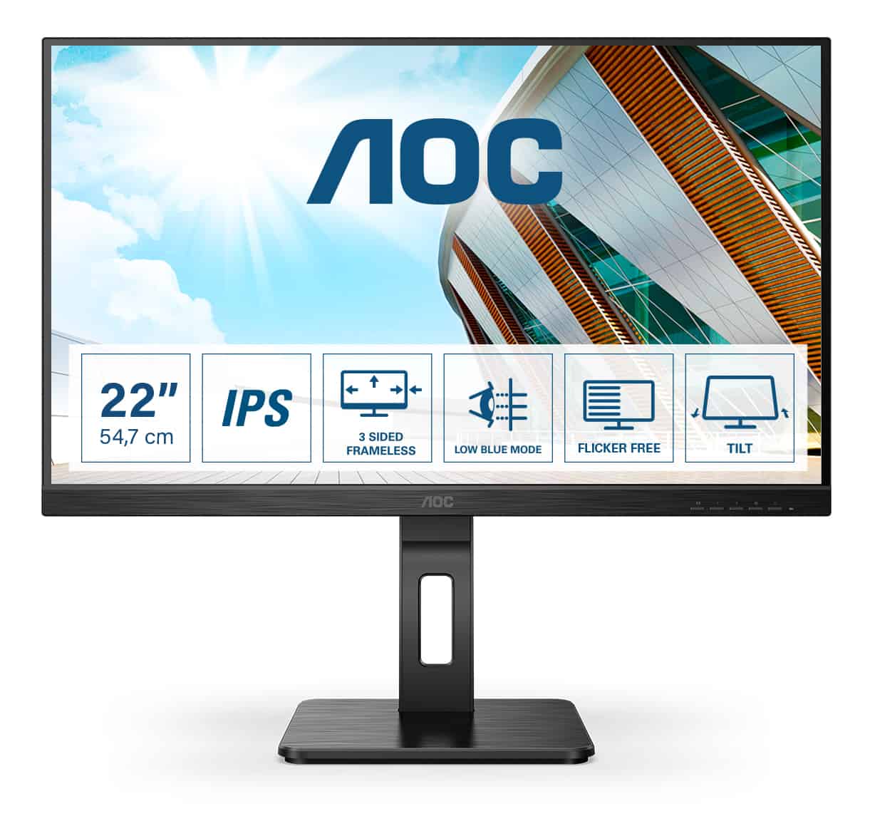AOC P2 22P2Q LED display 54,6 cm (21.5) 1920 x 1080 Pixels Full HD Zwart (22P2Q) thumbnail
