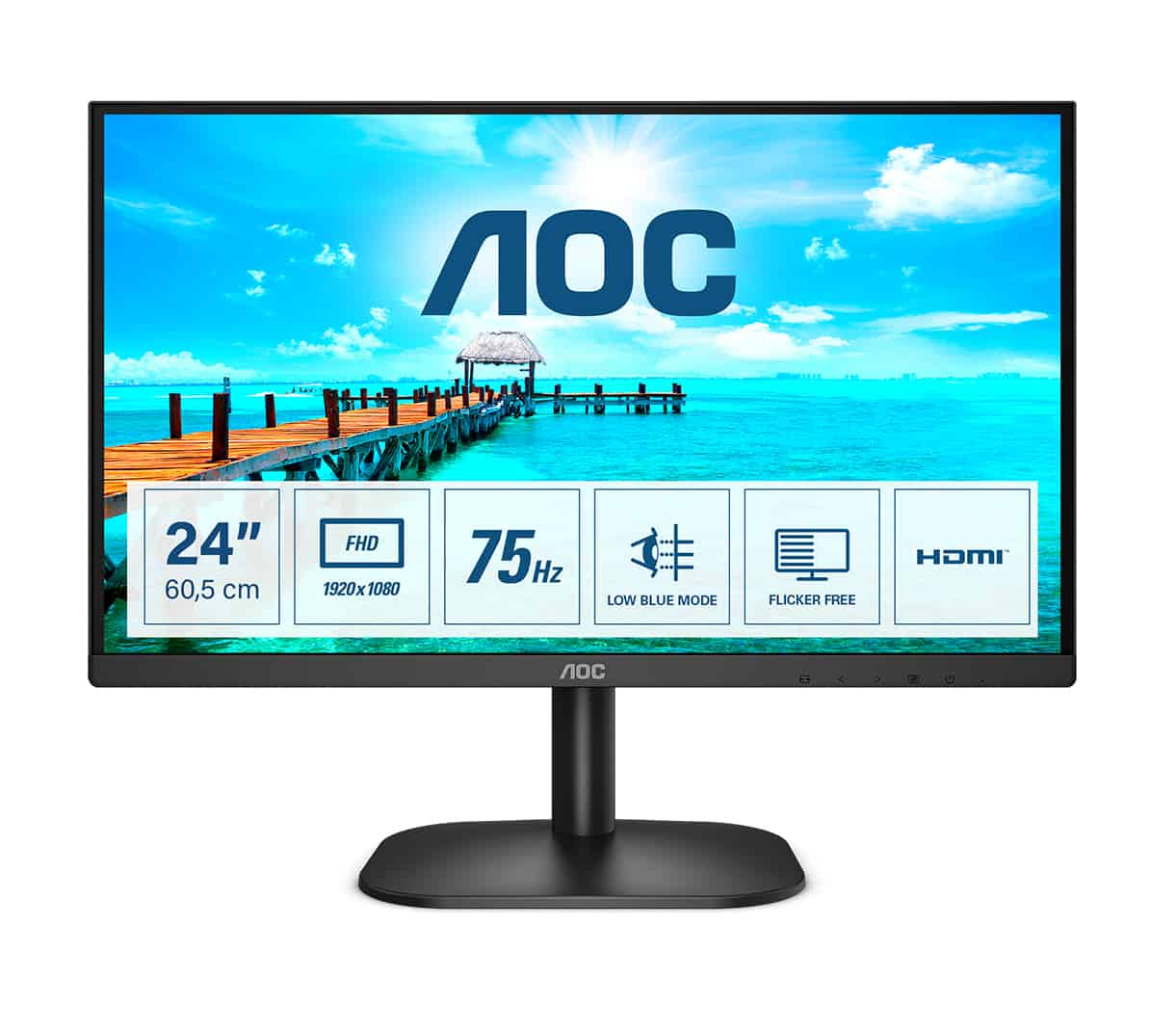 AOC B2 24B2XHM2 computer monitor 60,5 cm (23.8) 1920 x 1080 Pixels Full HD LCD Zwart (24B2XHM2) thumbnail