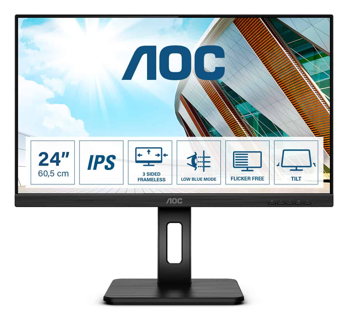 AOC P2 24P2Q computer monitor 60,5 cm (23.8") 1920 x 1080 Pixels Full HD LED Zwart (24P2Q) thumbnail