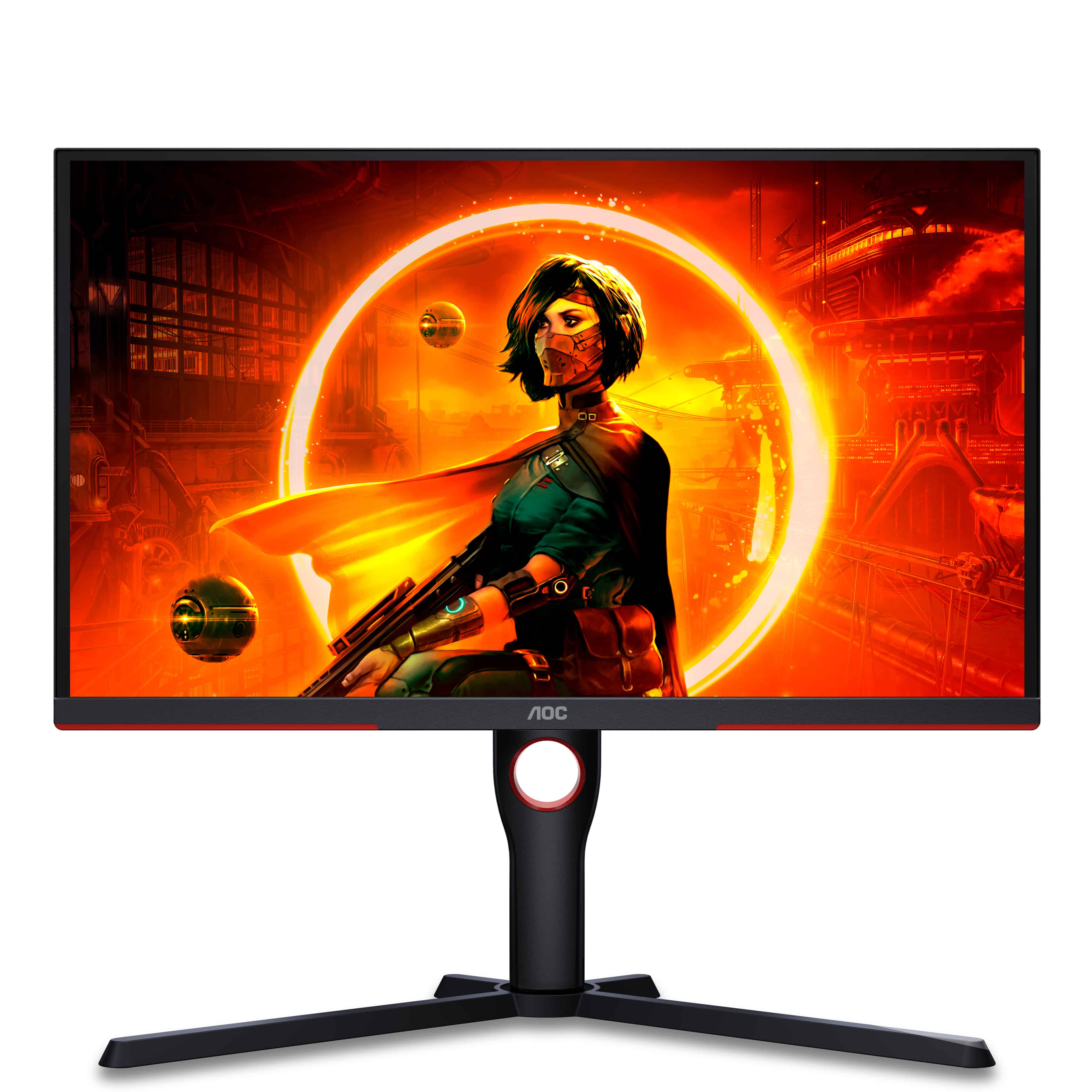 AOC G3 25G3ZM/BK computer monitor 62,2 cm (24.5") 1920 x 1080 Pixels Full HD Zwart, Rood (25G3ZM/BK) thumbnail