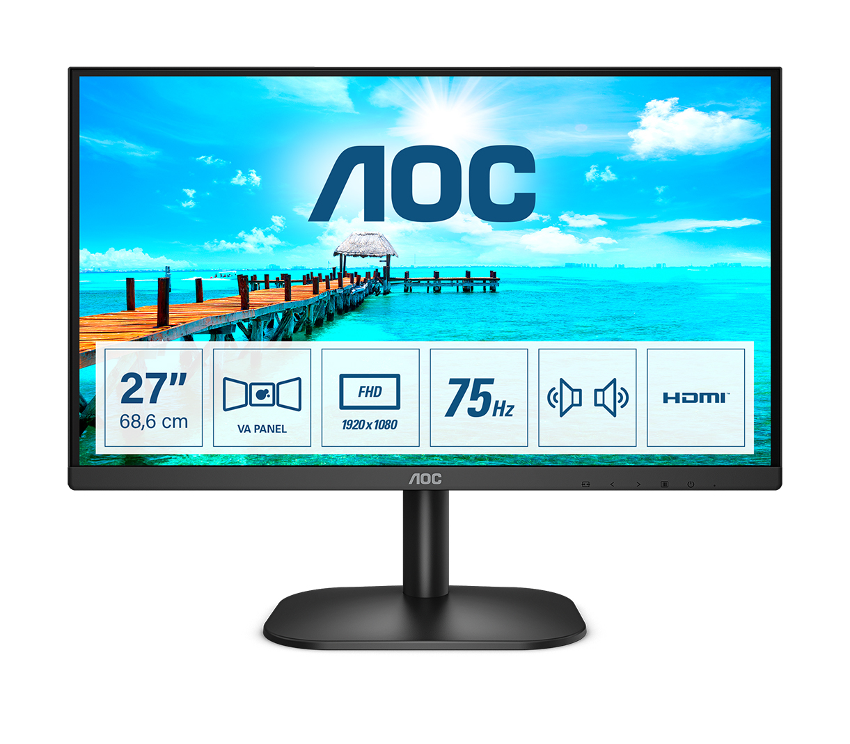 AOC B2 27B2AM LED display 68,6 cm (27) 1920 x 1080 Pixels Full HD Zwart (27B2AM) thumbnail