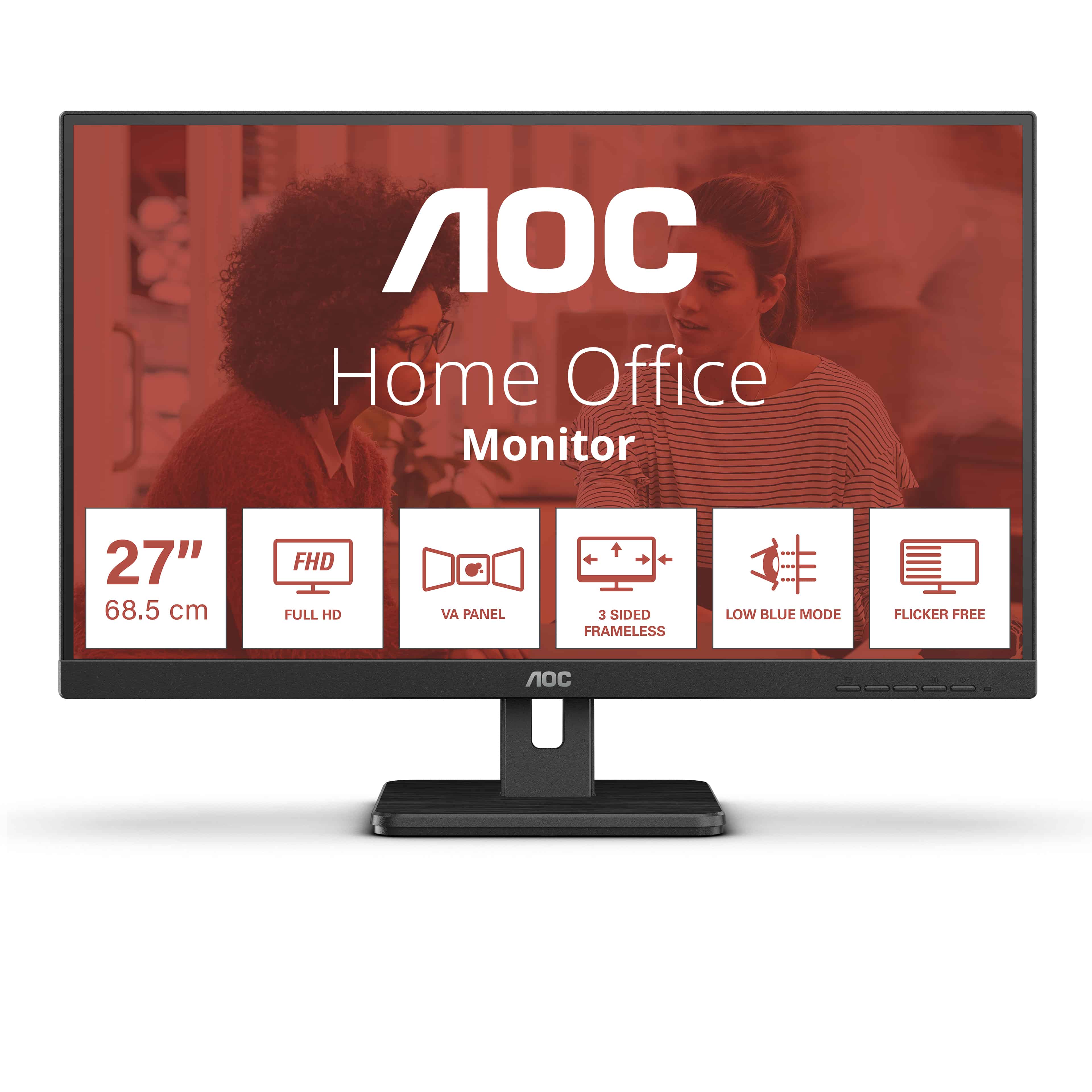 AOC 27E3UM 68,6 cm (27) 1920 x 1080 Pixels Full HD Zwart (27E3UM) thumbnail
